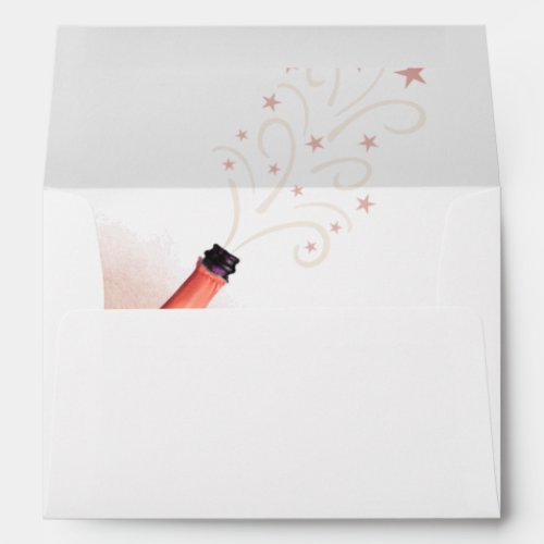 Celebration Pop The Cork Rose Gold Return Address Envelope - Utilize these Pop The Cork return address envelopes in rose gold for special occasion invitations, thank you cards and other stationery from celebration events like birthdays, anniversaries and weddings. Contact the designer via Zazzle Chat or makeitaboutyoustore@gmail.com if you'd like this design modified, on another product or would like coordinating items.