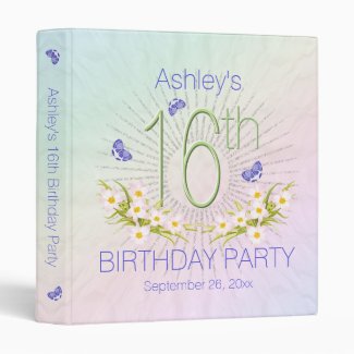Celebration Rainbow 16th Birthday Party 1 inch