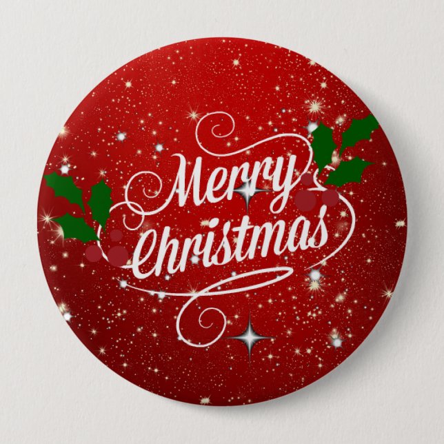 Celebration Red, Merry Christmas Button (Front)