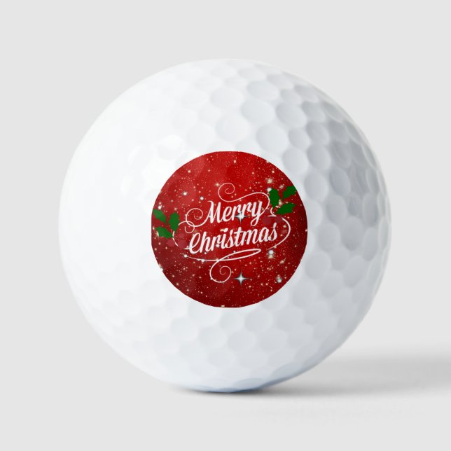 Celebration Red, Merry Christmas Golf Balls (Front)