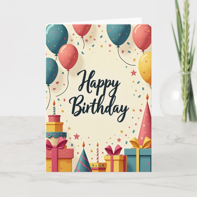 Celebration Script Birthday Card (Front)
