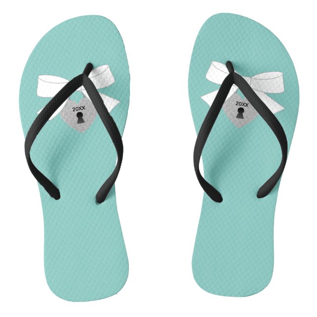 Celebration Shower Birthday Tiara Party Flip Flops (Footbed)