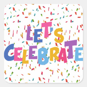 Celebration square sticker