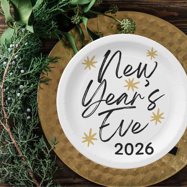 Celebration Stars New Year's Eve Party Paper Plates (Creator Uploaded)