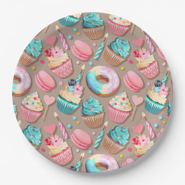 Celebration Sweet Desserts Paper Plates (Front)
