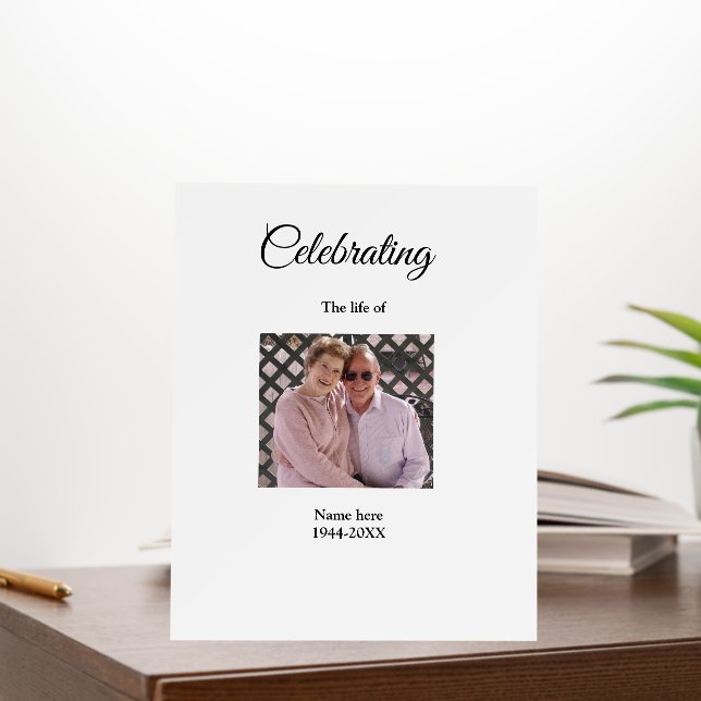 celebration the life of memorial funeral photo foam board (In Situ (Office))