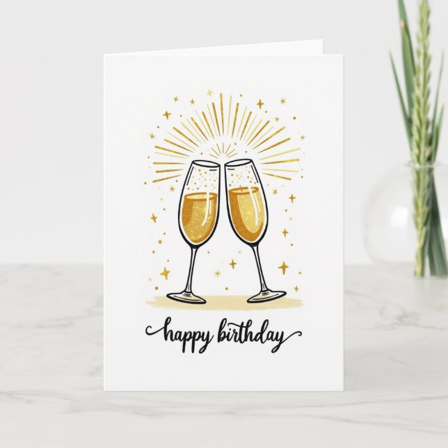 Celebration Toast Birthday Card (Front)