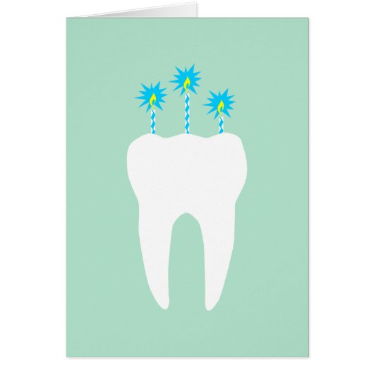 Celebration Tooth with Candles Cards (Front)