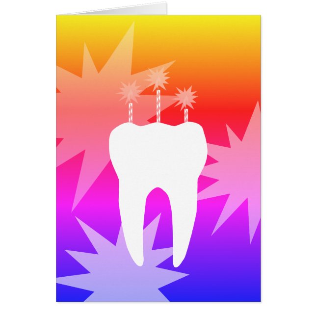 Celebration Tooth with Candles Cards (Front)