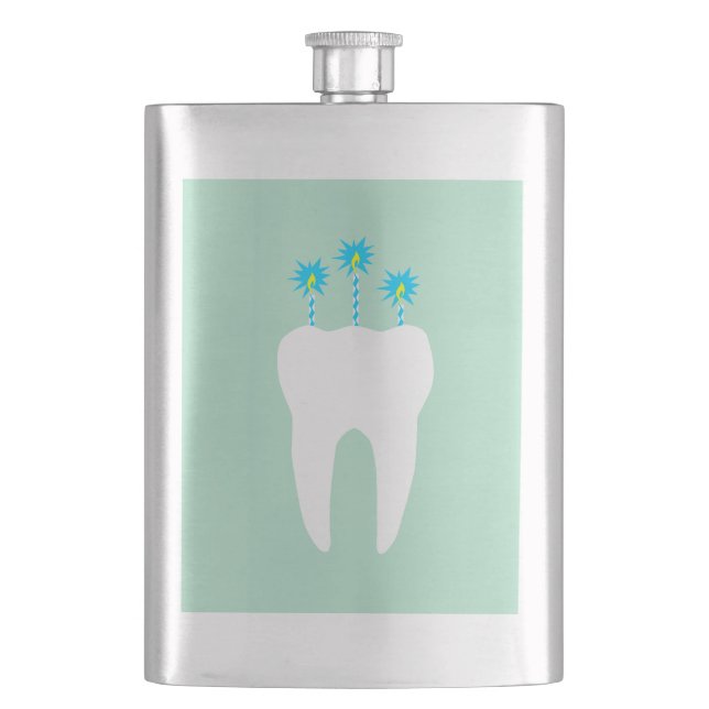 Celebration Tooth with Candles Flask (Front)