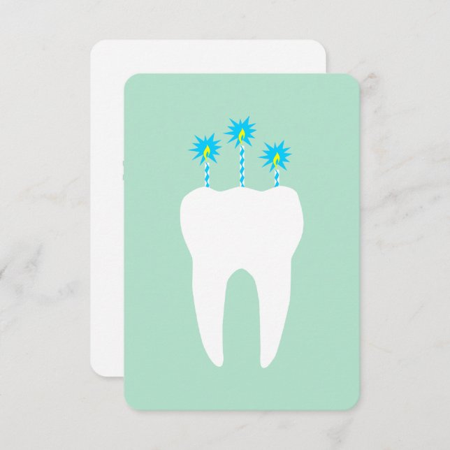 Celebration Tooth with Candles Invitation (Front/Back)