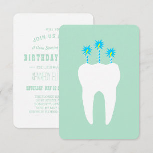 Celebration Tooth with Candles Invitation