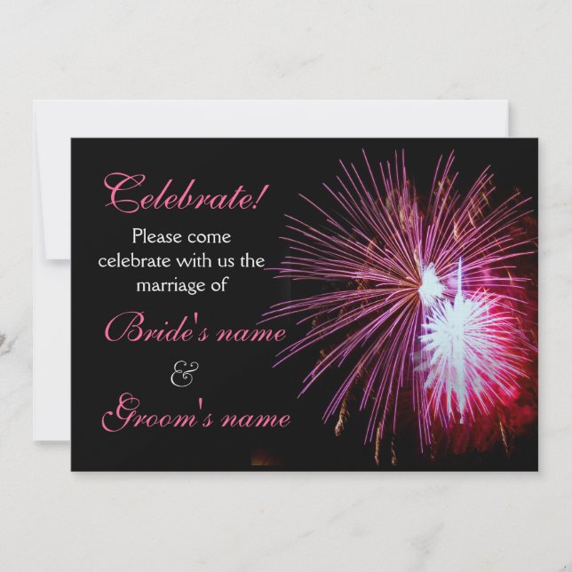 Celebration Wedding Pink 2 Invitation (Front)