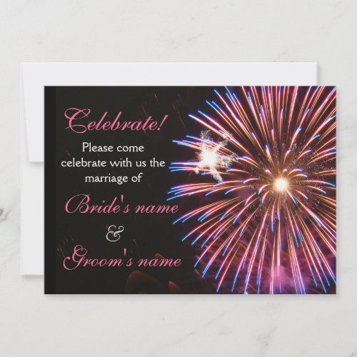 Celebration Wedding Pink Personalized Announcements