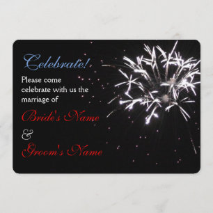 Celebration Wedding red/white/blue 2 Invitation