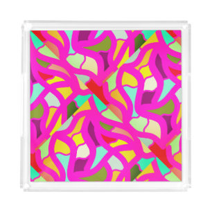 Celebration with a pink mosaic design acrylic tray