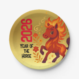 Celebration Year of the Horse Chinese New Year Paper Plates