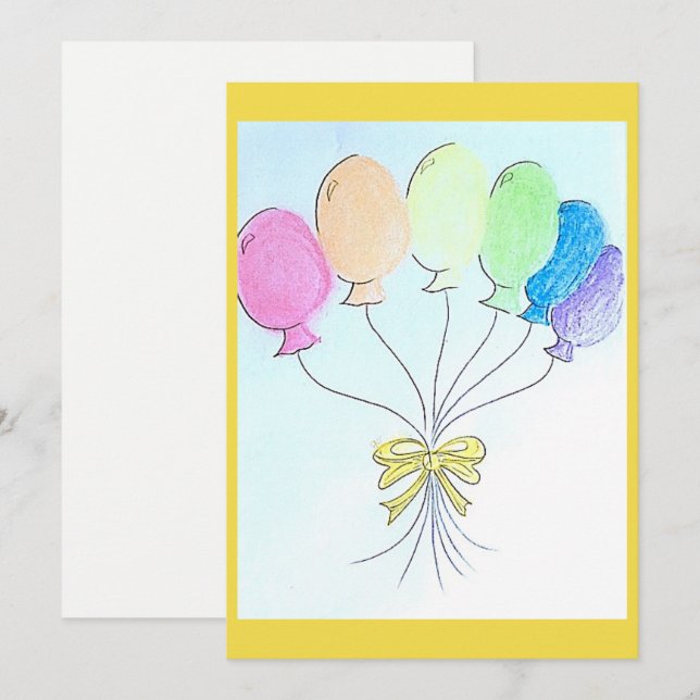Celebrations birthdays balloons blank card  (Front/Back)