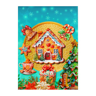 Celebrations with my custom Christmas Gingerbread Acrylic Print