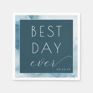 Celebratory Blue Watercolor Napkins