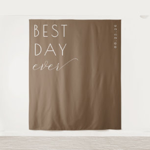 Celebratory Brown Minimalist Wedding Backdrop