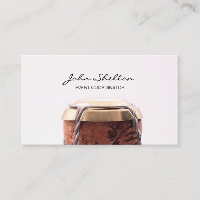 Celebratory Champagne Bottle Business Card (Front)