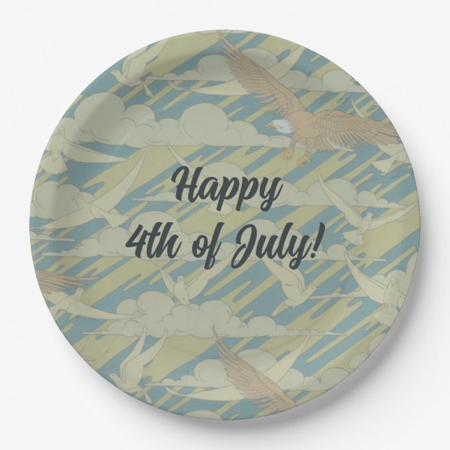 Celebratory Eagle Paper Plates (Front)