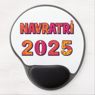 Celebratory “NAVRATRI 2025” Colorful Typography Gel Mouse Pad
