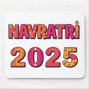 Celebratory “NAVRATRI 2025” Colorful Typography Mouse Pad