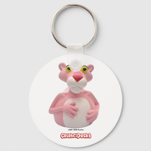 CelebriDucks Rubber Duck Pink Panther Keychain (Front)