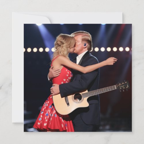 Celebrity and politician hugging card