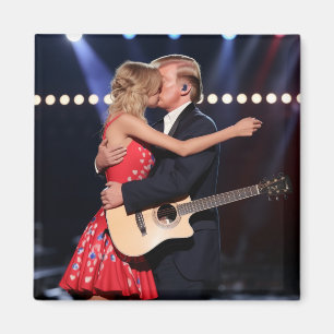 Celebrity and politician hugging magnet