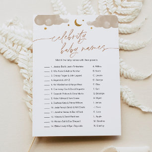 Celebrity Baby Name Twinkle Star Baby Shower Game Invitation