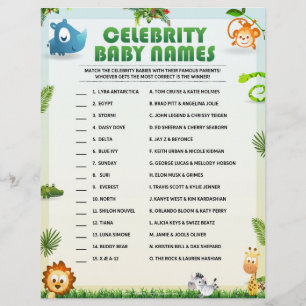 Celebrity Baby Names [Animal Theme] Letterhead