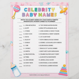 Celebrity Baby Names [Baby Basics Pink] Letterhead
