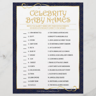 Celebrity Baby Names [Golden Blue] Letterhead
