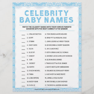 Celebrity Baby Names [Luxury Lace [Blue]] Letterhead