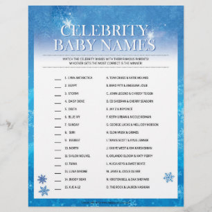 Celebrity Baby Names [Snowy Blue] Letterhead