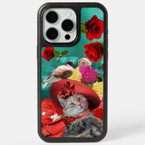 CELEBRITY CAT PRINCESS TATUS RED HAT WITH PIGEON iPhone 15 PRO MAX CASE