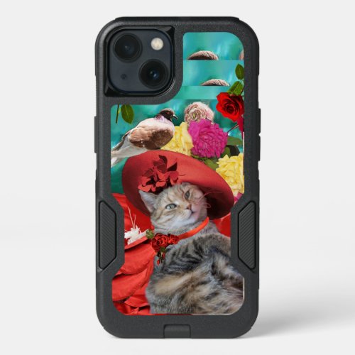 CELEBRITY CAT PRINCESS TATUS RED HAT WITH PIGEON iPhone 13 CASE