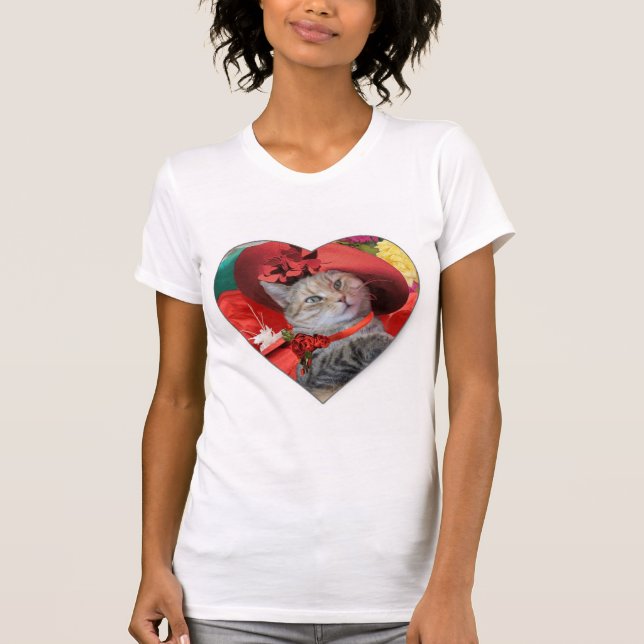 CELEBRITY CAT PRINCESS TATUS WITH RED HAT T-Shirt (Front)