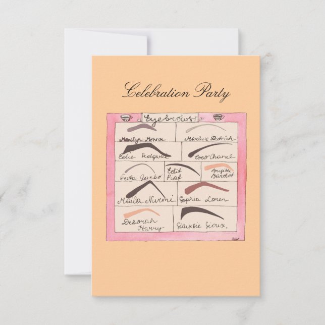 Celebrity Eyebrows ~  Invitations / RSVP (Front)
