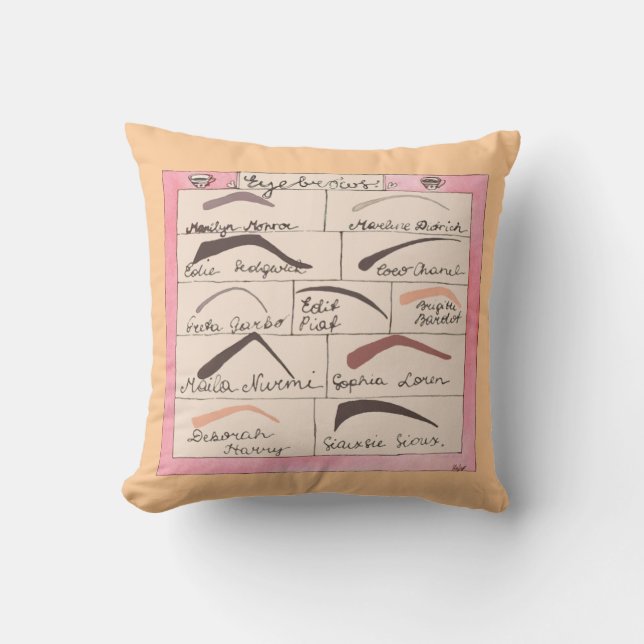 Celebrity Eyebrows ~ Throw Pillow (Front)