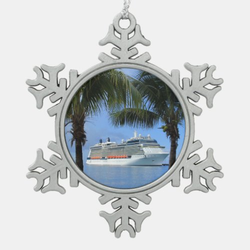 Celebrity Silhouette Cruise to Paradise Snowflake Pewter Christmas Ornament