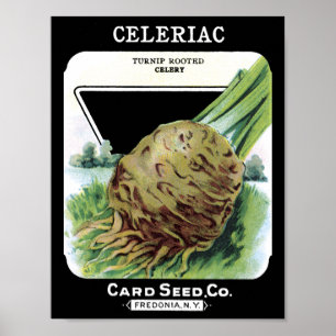 Celeriac Card Seed Co. packet Fredonia, NY Vintage Poster