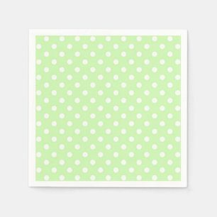 Celery Green and White Polka Dot Pattern Napkins