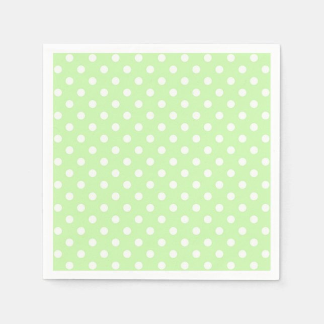 Celery Green and White Polka Dot Pattern Napkins (Front)
