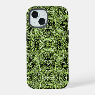 CELERY GREEN ITALIAN BAROQUE PRINT iPhone 15 CASE