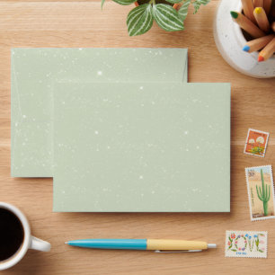 Celery Green Starry Night Sparkles Envelope