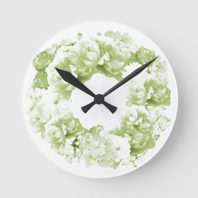 Celery Green Wreath Flower Clock (Front)